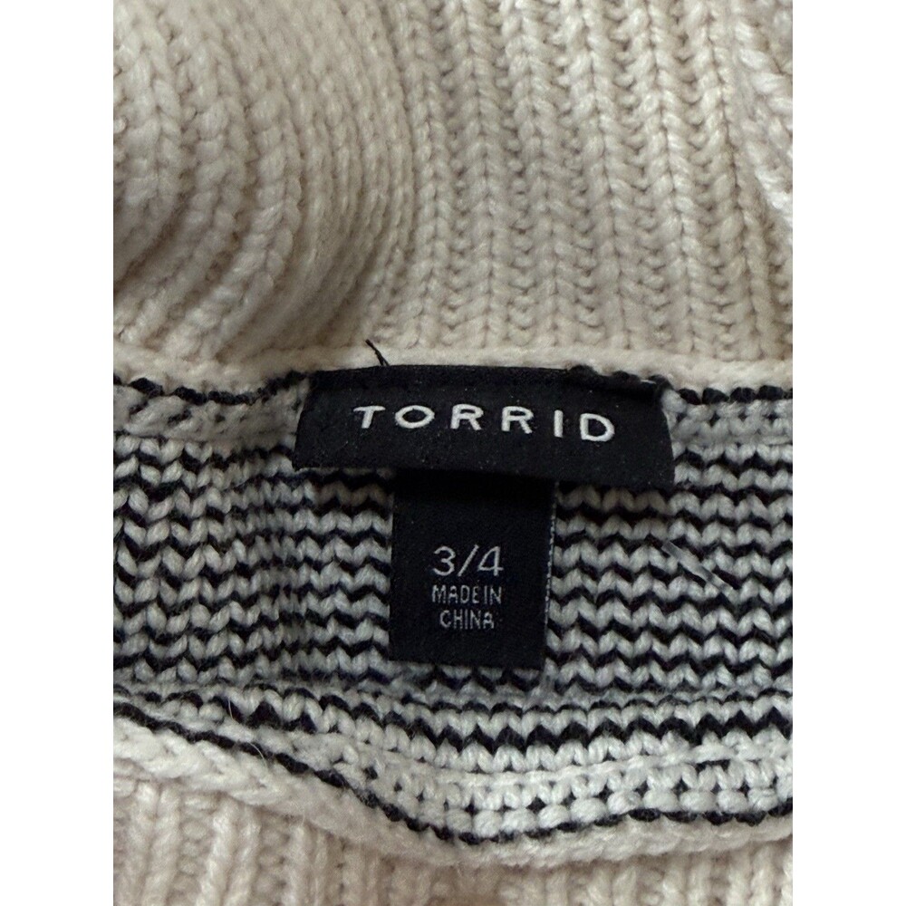 Torrid Women’s Plus Christmas Sweater 3/4 Reindeer Fair Aisle Chunky Knit Holida - Picture 3 of 6